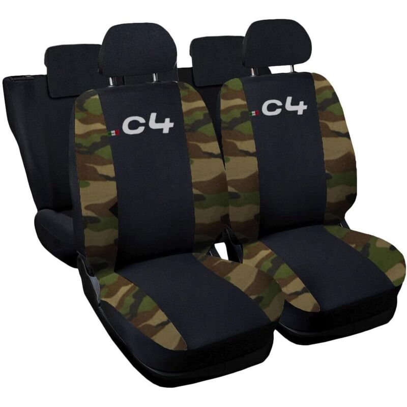 foto del prodotto lupex shop coprisedili auto compatibili per c4, made in italy, set di copri sedili anteriori e posteriori con copri poggiatesta incluso, tessuto
