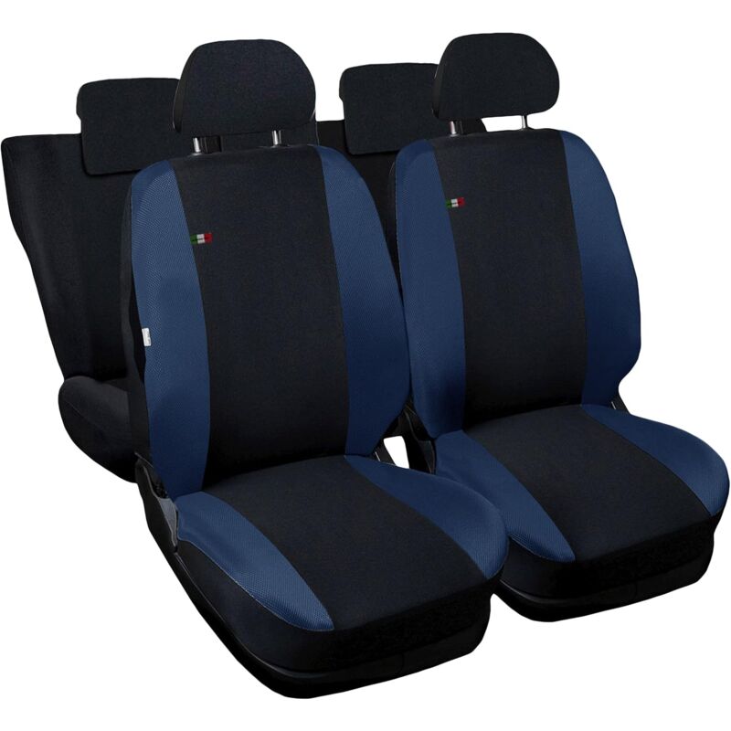 foto del prodotto lupex shop coprisedili auto compatibili per duster, made in italy, anteriori e posteriori con copri poggiatesta incluso, tessuto poliestere, nero
