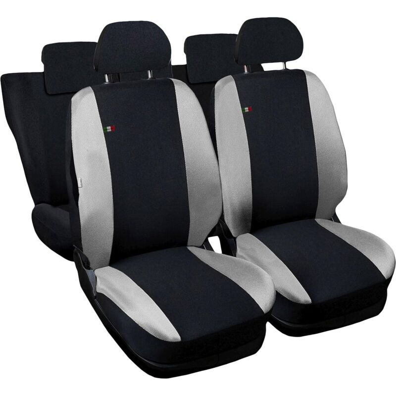 foto del prodotto lupex shop coprisedili auto compatibili per duster, made in italy, anteriori e posteriori con copri poggiatesta incluso, tessuto poliestere, nero