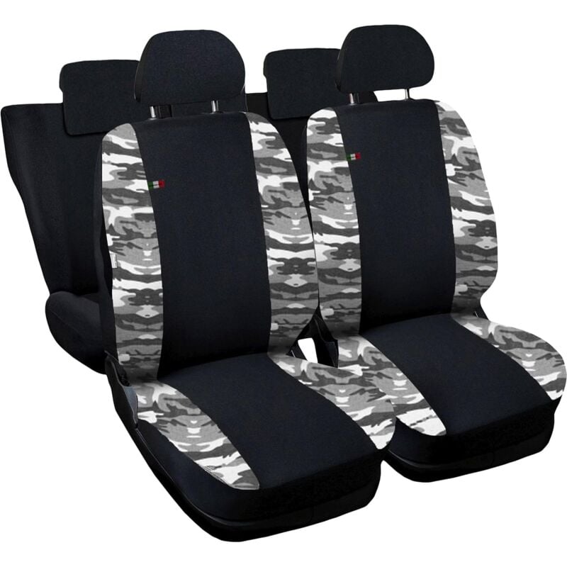 foto del prodotto lupex shop coprisedili auto compatibili per duster, made in italy, anteriori e posteriori con copri poggiatesta incluso, tessuto poliestere, nero