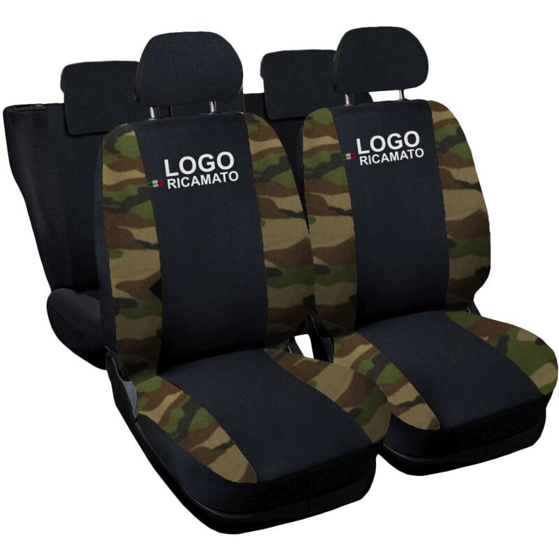 foto del prodotto lupex shop coprisedili auto compatibili per golf, made in italy, set di copri sedili anteriori e posteriori, tessuto poliestere, colore nero 