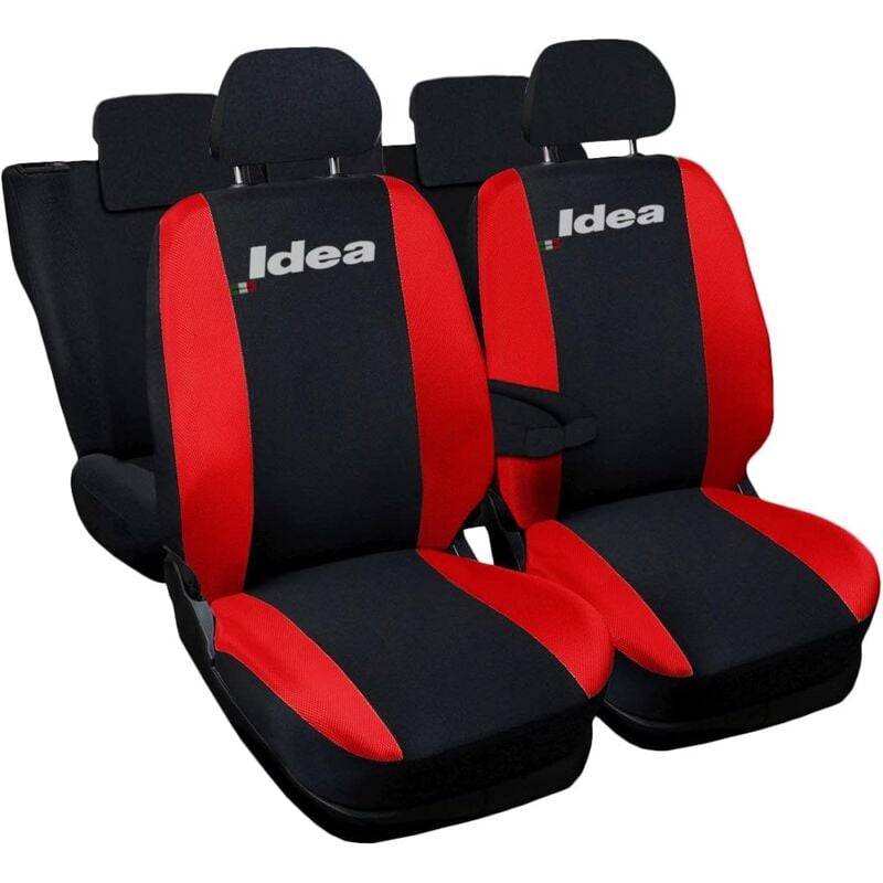 foto del prodotto lupex shop coprisedili auto compatibili per idea, made in italy, set di copri sedili anteriori e posteriori con copri poggiatesta incluso, tessuto