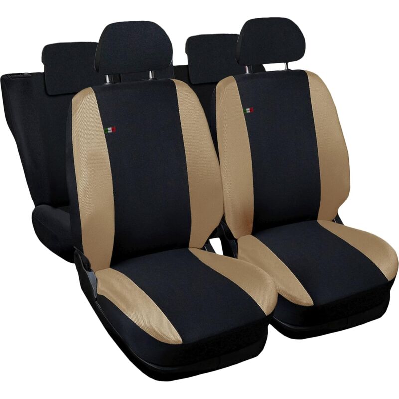 foto del prodotto lupex shop coprisedili auto compatibili per octavia, made in italy, anteriori e posteriori con copri poggiatesta incluso, tessuto poliestere, nero