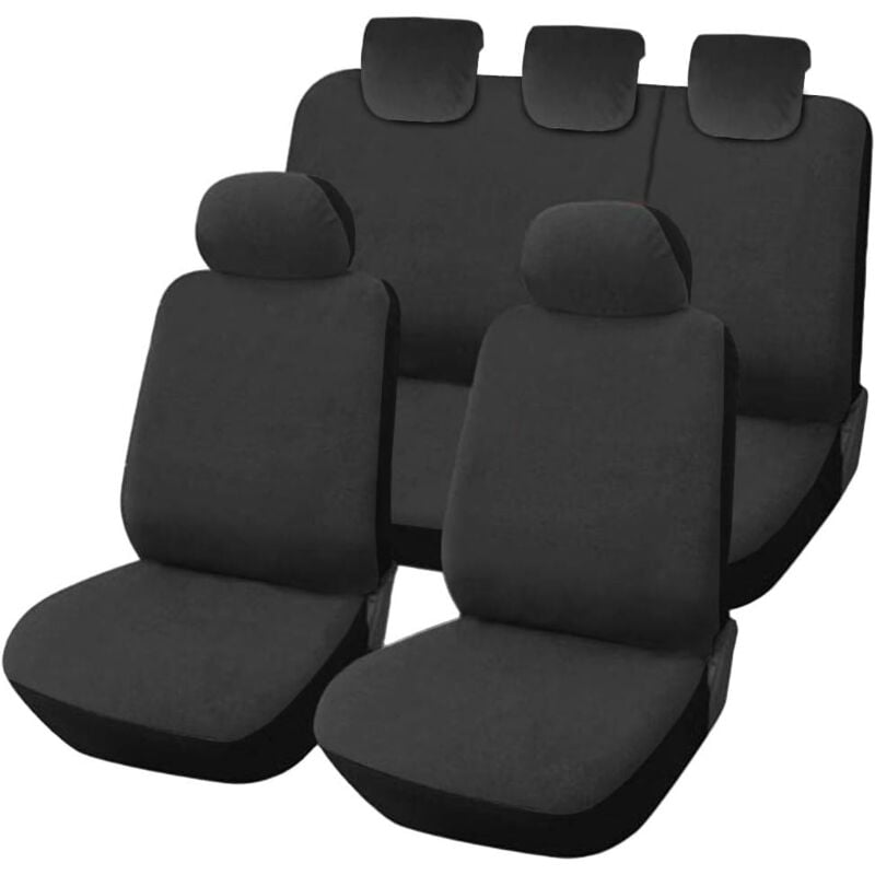 foto del prodotto lupex shop coprisedili auto compatibili per panda 2a e 3a serie, made in italy, anteriori, e posteriori 60 40, tessuto poliestere grigio scuro