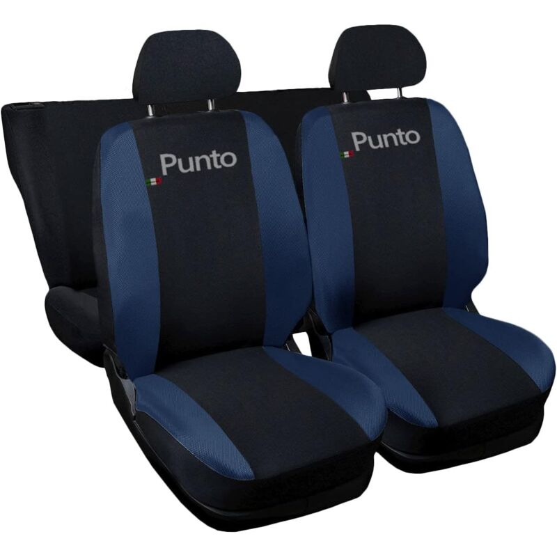 foto del prodotto lupex shop coprisedili auto compatibili per punto, made in italy, anteriori e posteriori con copri poggiatesta incluso, tessuto poliestere, colore