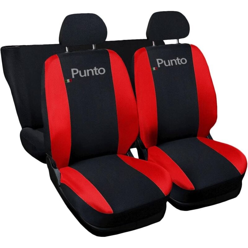 foto del prodotto lupex shop coprisedili auto compatibili per punto, made in italy, anteriori e posteriori con copri poggiatesta incluso, tessuto poliestere, colore