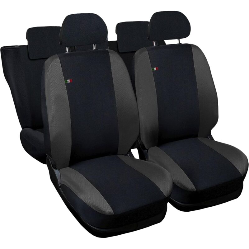 foto del prodotto lupex shop coprisedili auto compatibili per renagade, made in italy, anteriori e posteriori con copri poggiatesta incluso, tessuto poliestere, nero