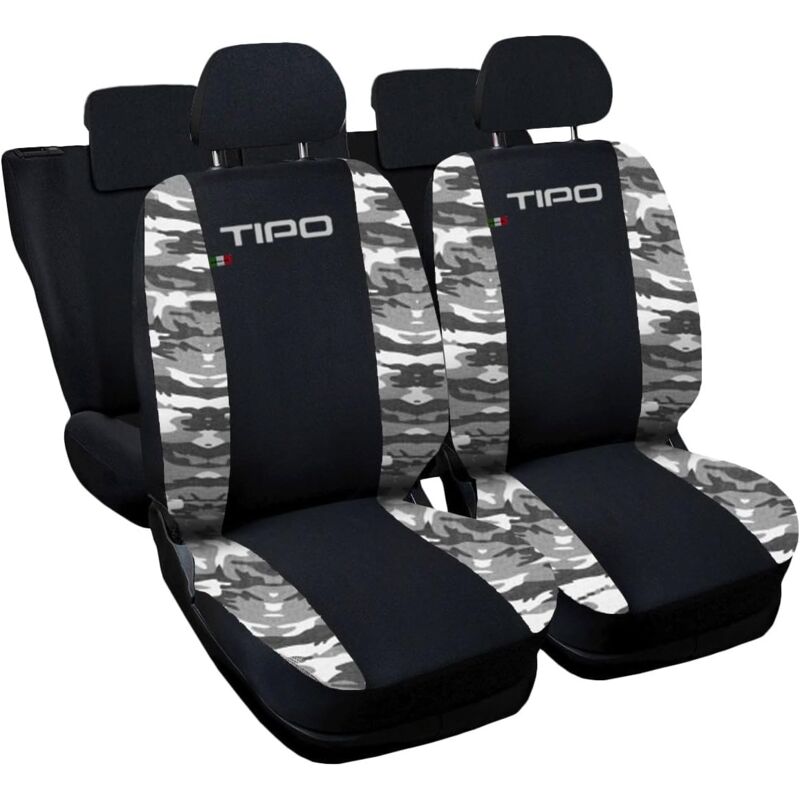 foto del prodotto lupex shop coprisedili auto compatibili per tipo, made in italy, anteriori e posteriori con copri poggiatesta incluso, tessuto poliestere, nero
