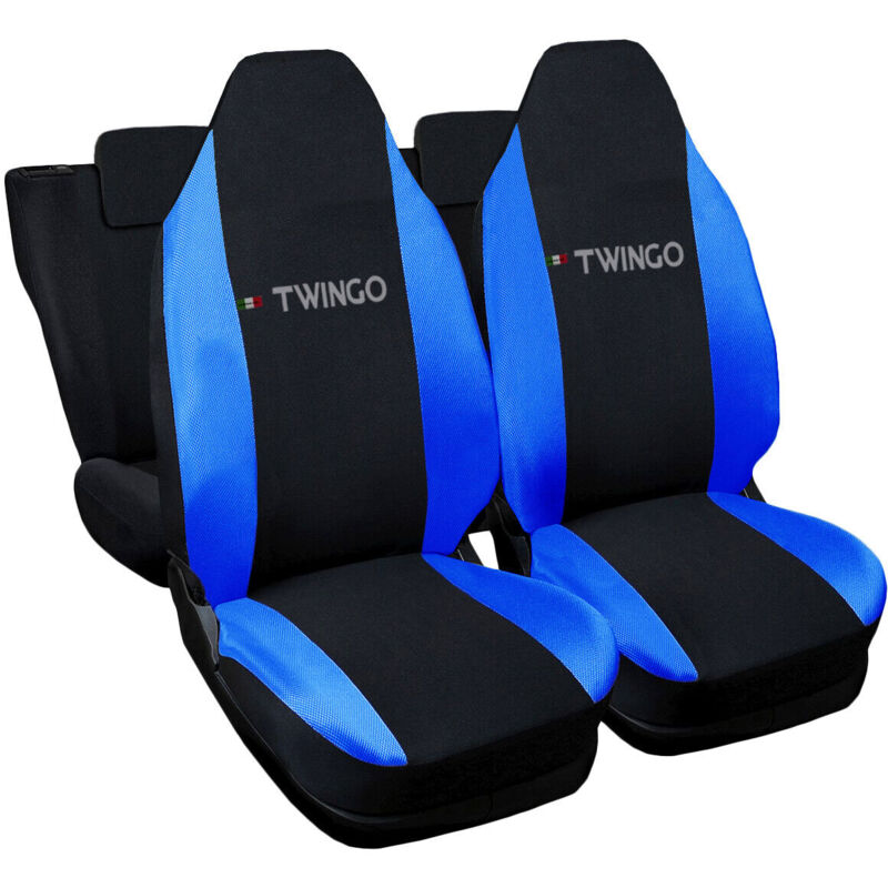 foto del prodotto lupex shop coprisedili auto compatibili per twingo, made in italy, anteriori con copri poggiatesta incluso, e posteriori , tessuto poliestere, nero