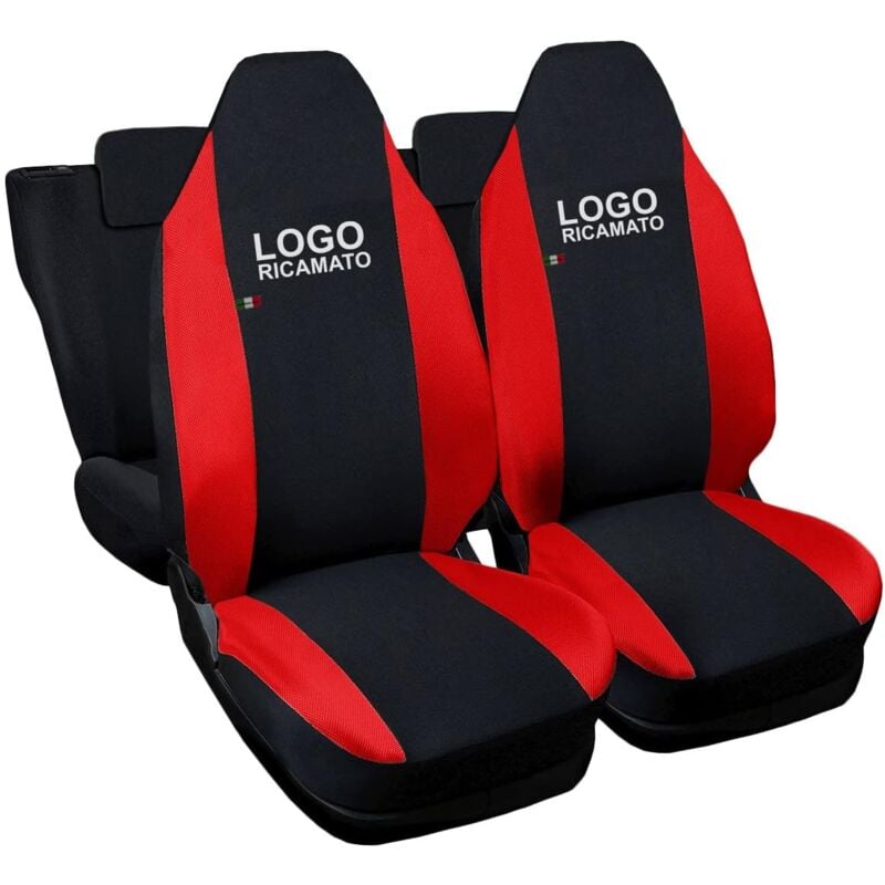 foto del prodotto lupex shop coprisedili auto compatibili per up, made in italy, anteriori e posteriori con copri poggiatesta incluso, tessuto poliestere, nero