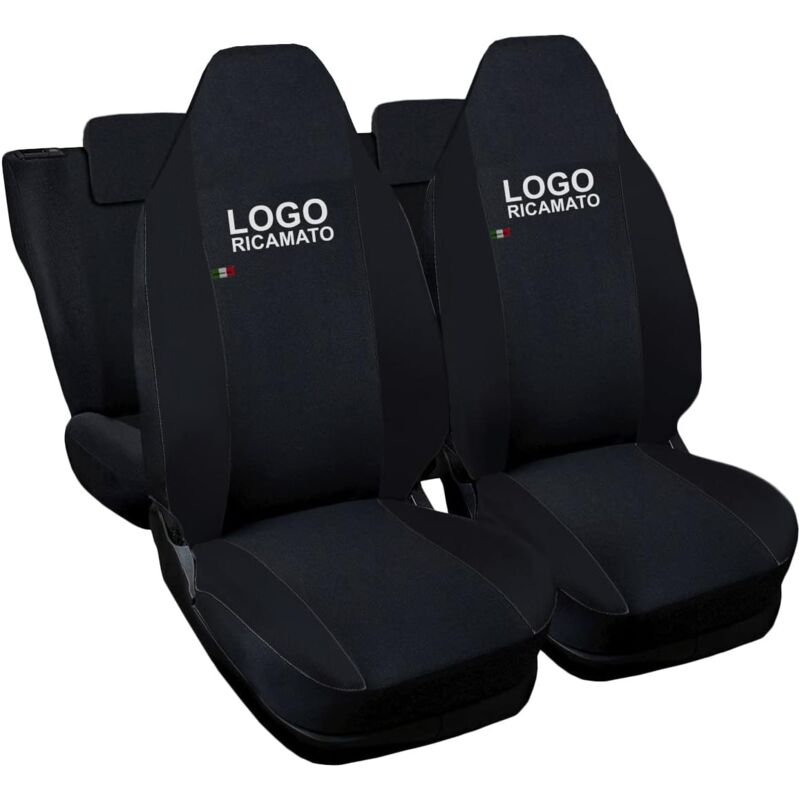 foto del prodotto lupex shop coprisedili auto compatibili per up, made in italy, anteriori e posteriori con copri poggiatesta incluso, tessuto poliestere, nero nero