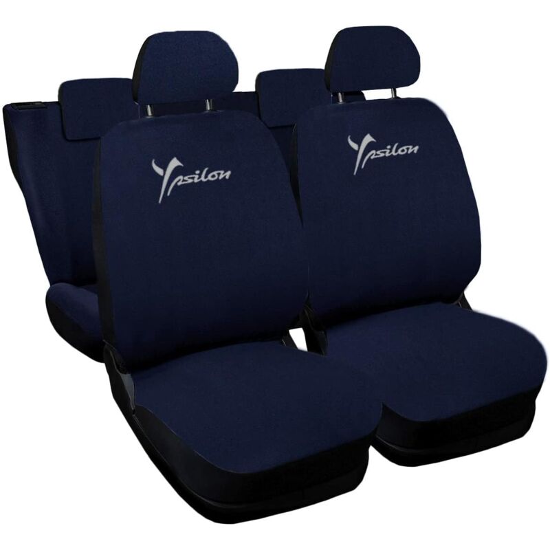 foto del prodotto lupex shop coprisedili auto compatibili per ypsilon, made in italy, anteriori e posteriori con copri poggiatesta incluso, tessuto poliestere, blu