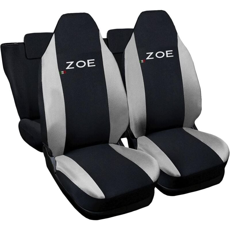 foto del prodotto lupex shop coprisedili auto compatibili per zoe, made in italy, anteriori con copri poggiatesta incluso e posteriori, tessuto poliestere, nero