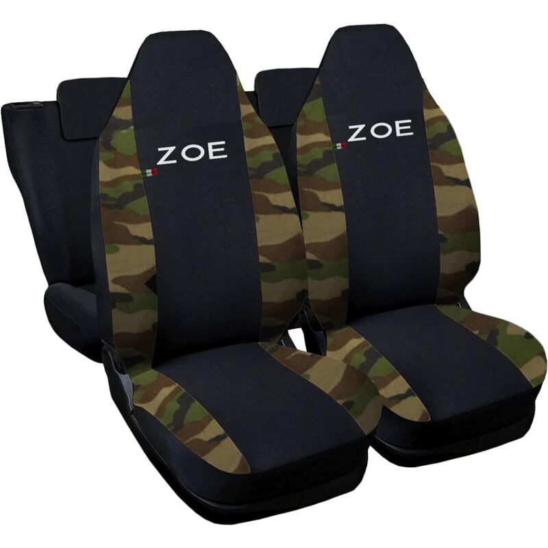 foto del prodotto lupex shop coprisedili auto compatibili per zoe, made in italy, anteriori con copri poggiatesta incluso e posteriori, tessuto poliestere, nero