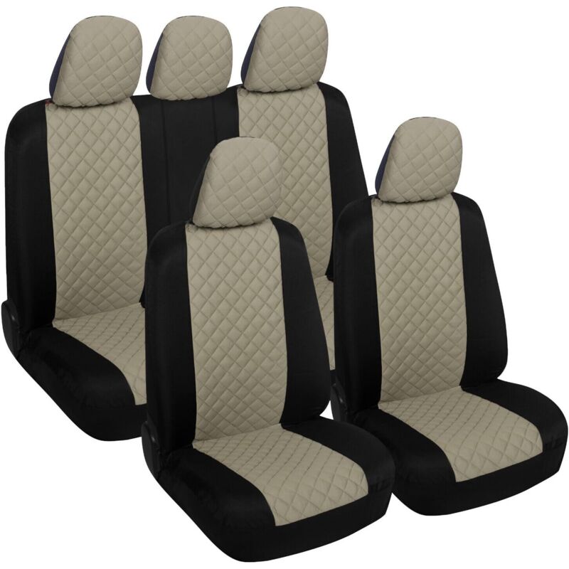 foto del prodotto lupex shop coprisedili auto universali anteriori e posteriori, poliestere, mod. a23, beige nero
