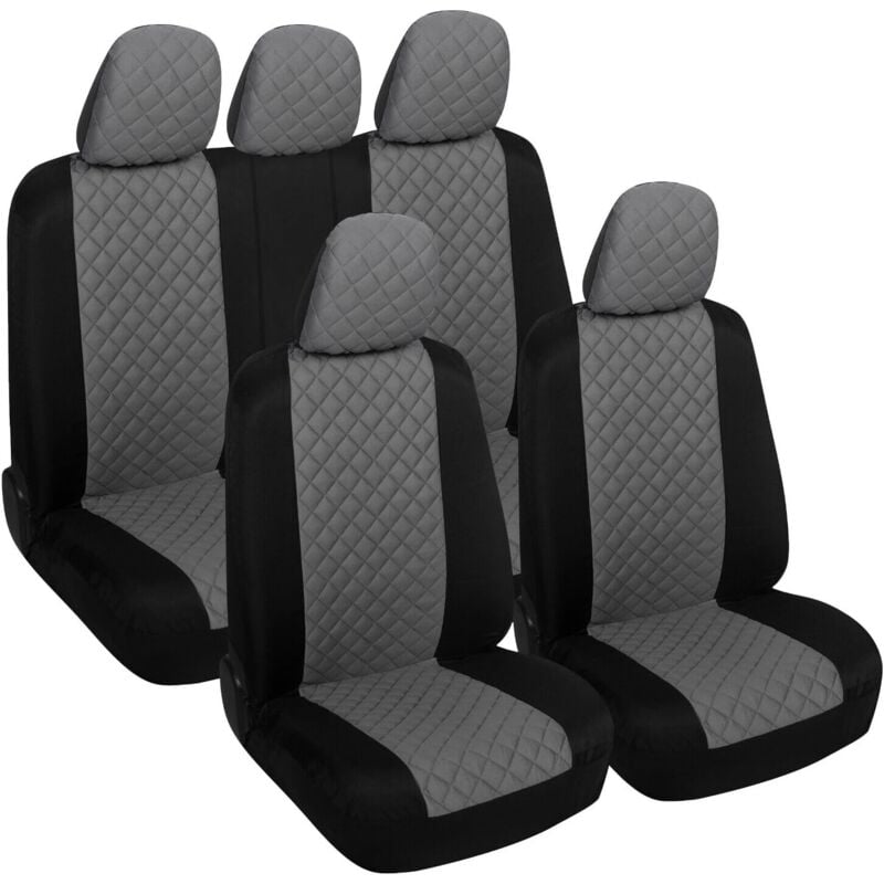 foto del prodotto lupex shop coprisedili auto universali anteriori e posteriori, poliestere, mod. a23, grigio scuro nero