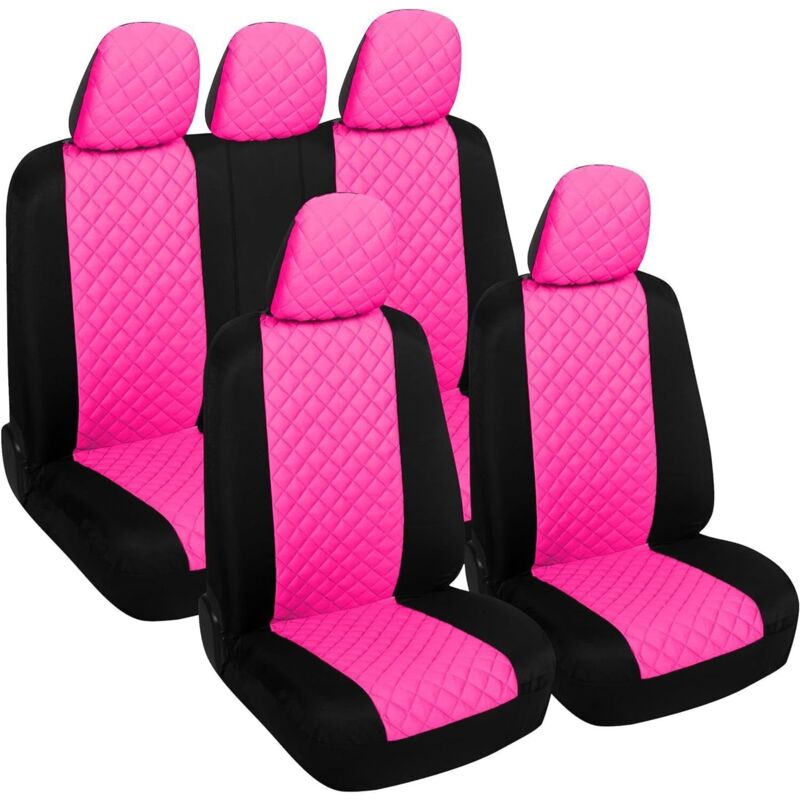 foto del prodotto lupex shop coprisedili auto universali anteriori e posteriori, poliestere, mod. a23, rosa nero