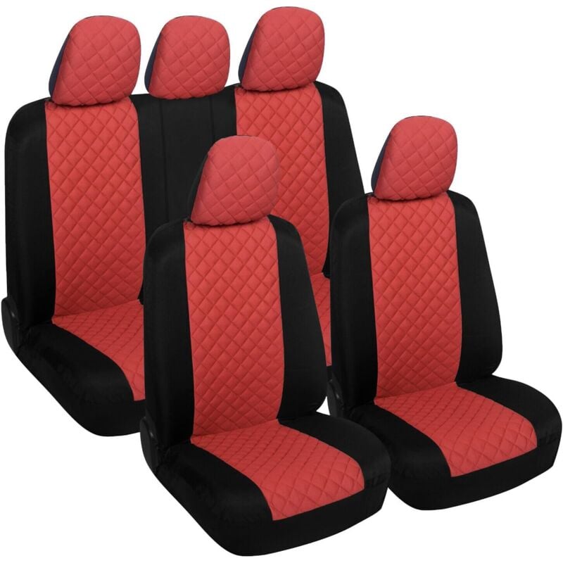 foto del prodotto lupex shop coprisedili auto universali anteriori e posteriori, poliestere, mod. a23, rosso nero
