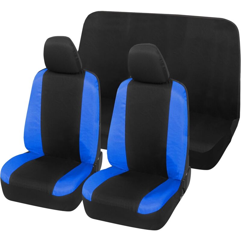 foto del prodotto lupex shop coprisedili auto universali, compatibili per 600, anteriori e posteriori, no logo, in policotone, nero blu royal