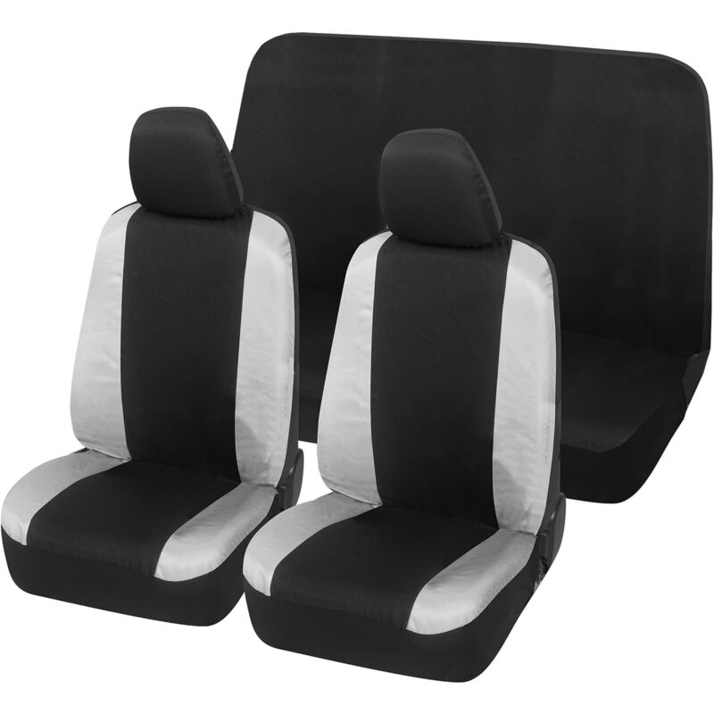 foto del prodotto lupex shop coprisedili auto universali, compatibili per 600, anteriori e posteriori, no logo, in policotone, nero grigio chiaro
