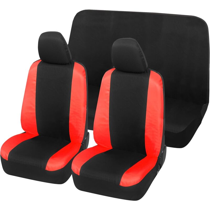 foto del prodotto lupex shop coprisedili auto universali, compatibili per 600, anteriori e posteriori, no logo, in policotone, nero rosso