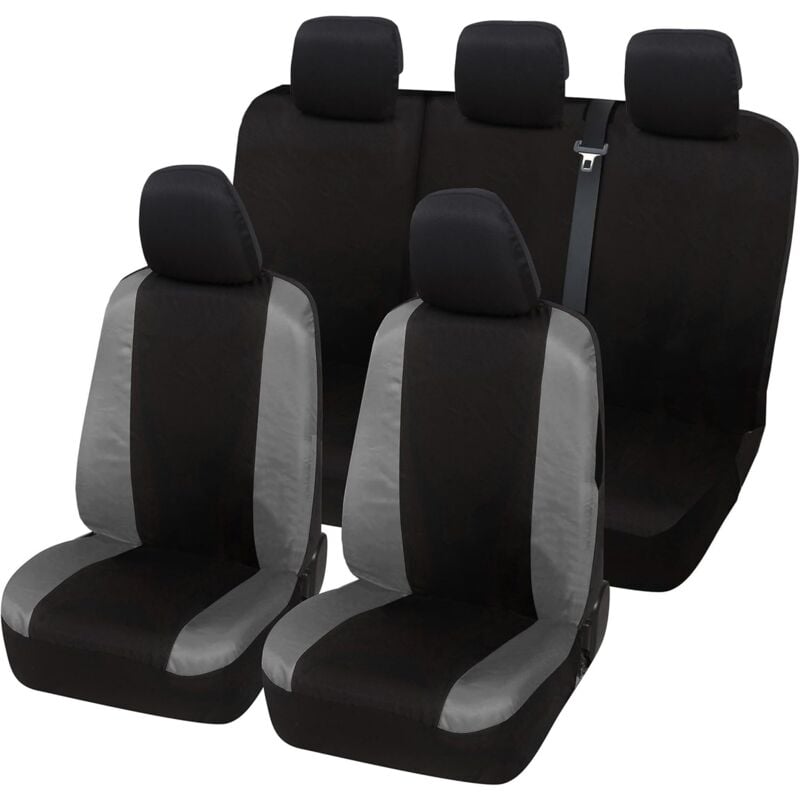 foto del prodotto lupex shop coprisedili auto universali, compatibili per fiesta, anteriori e posteriori, no logo, in policotone, nero grigio scuro