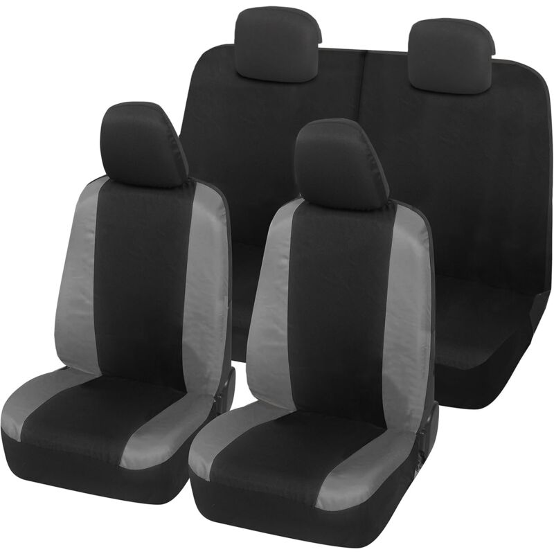 foto del prodotto lupex shop coprisedili auto universali, compatibili per panda easy, anteriori e posteriori 50 50 , no logo, in policotone, nero grigio scuro