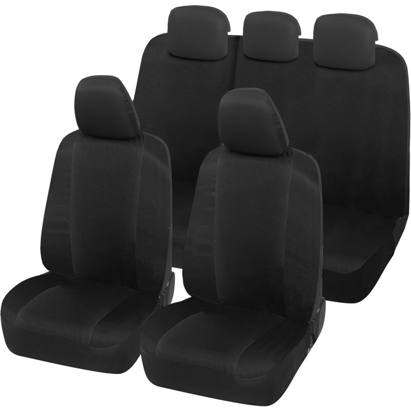 foto del prodotto lupex shop coprisedili auto universali, compatibili per panda easy, anteriori e posteriori 60 40 , no logo, in policotone, nero nero
