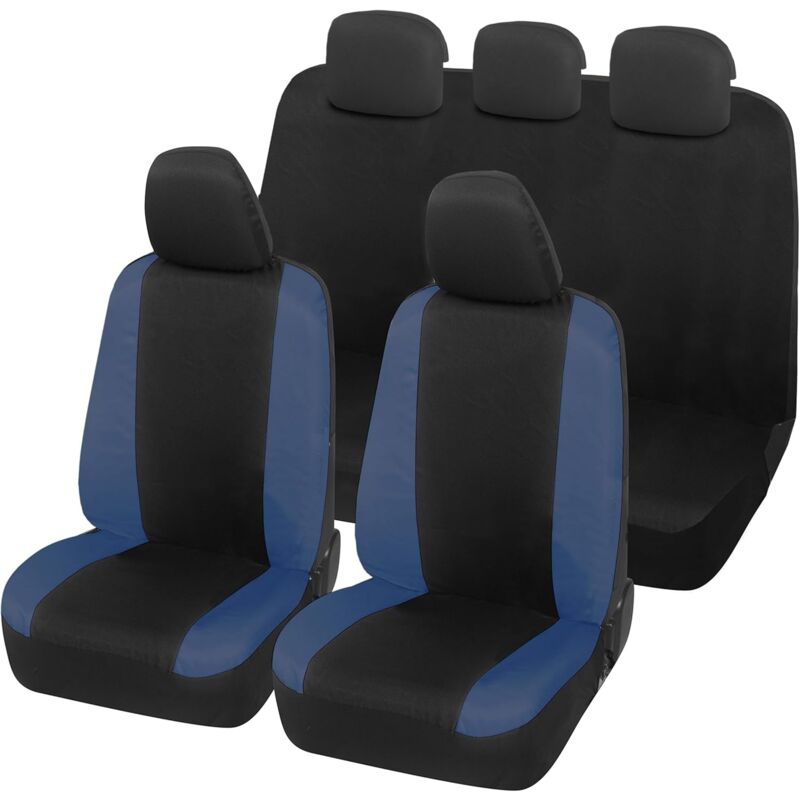 foto del prodotto lupex shop coprisedili auto universali, compatibili per panda easy, anteriori e posteriori intero , no logo, in policotone, nero blu scuro