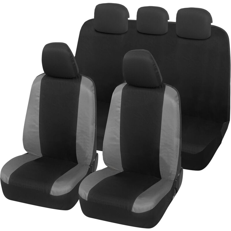 foto del prodotto lupex shop coprisedili auto universali, compatibili per panda easy, anteriori e posteriori intero , no logo, in policotone, nero grigio scuro