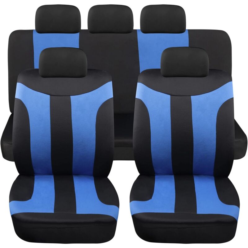 foto del prodotto lupex shop coprisedili auto universali modello ls05, set anteriori e posteriori, no suv, colore blu