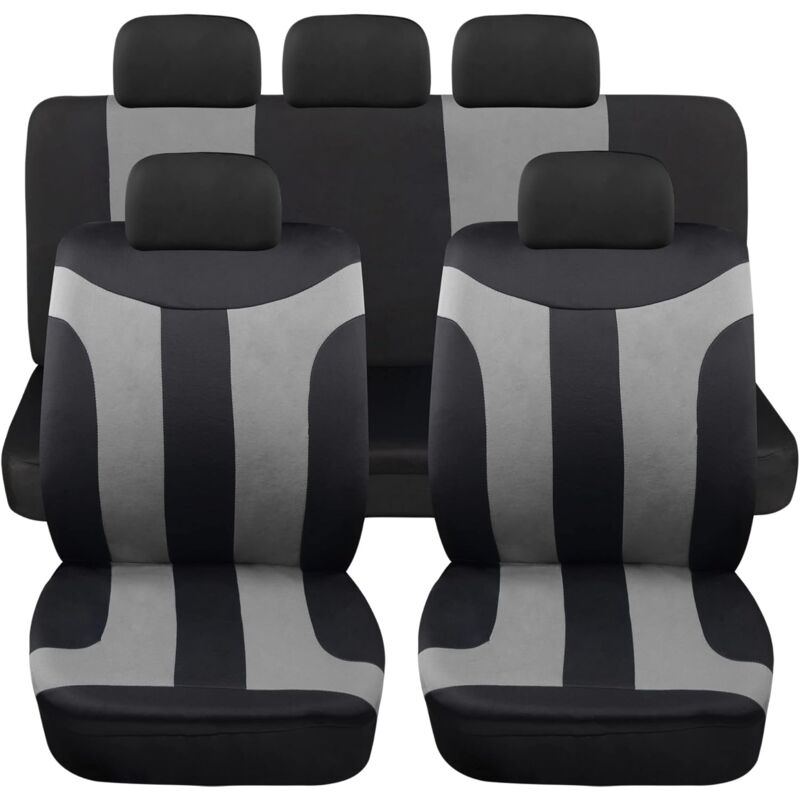 foto del prodotto lupex shop coprisedili auto universali modello ls05, set anteriori e posteriori, no suv, colore grigio