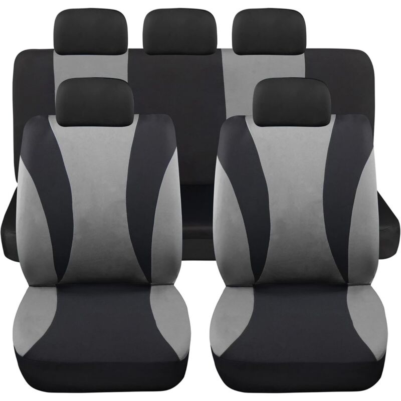 foto del prodotto lupex shop coprisedili auto universali modello ls06, set anteriori e posteriori, no suv, colore grigio