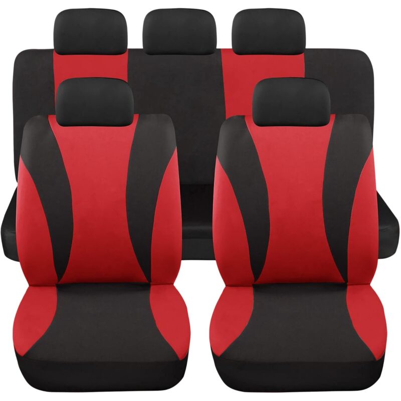 foto del prodotto lupex shop coprisedili auto universali modello ls06, set anteriori e posteriori, no suv, colore rosso