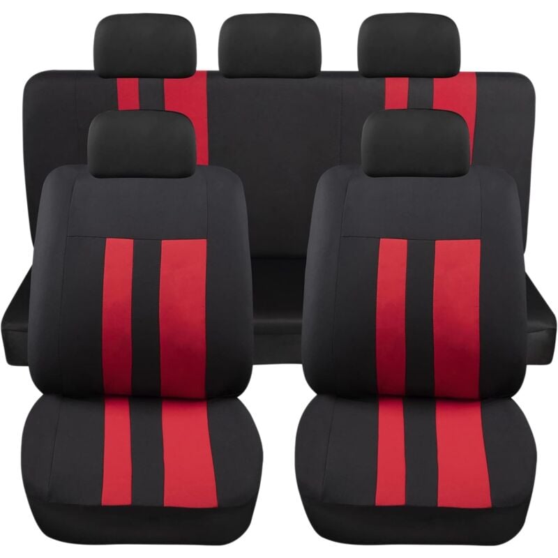 foto del prodotto lupex shop coprisedili auto universali modello ls07, set anteriori e posteriori, no suv, colore rosso