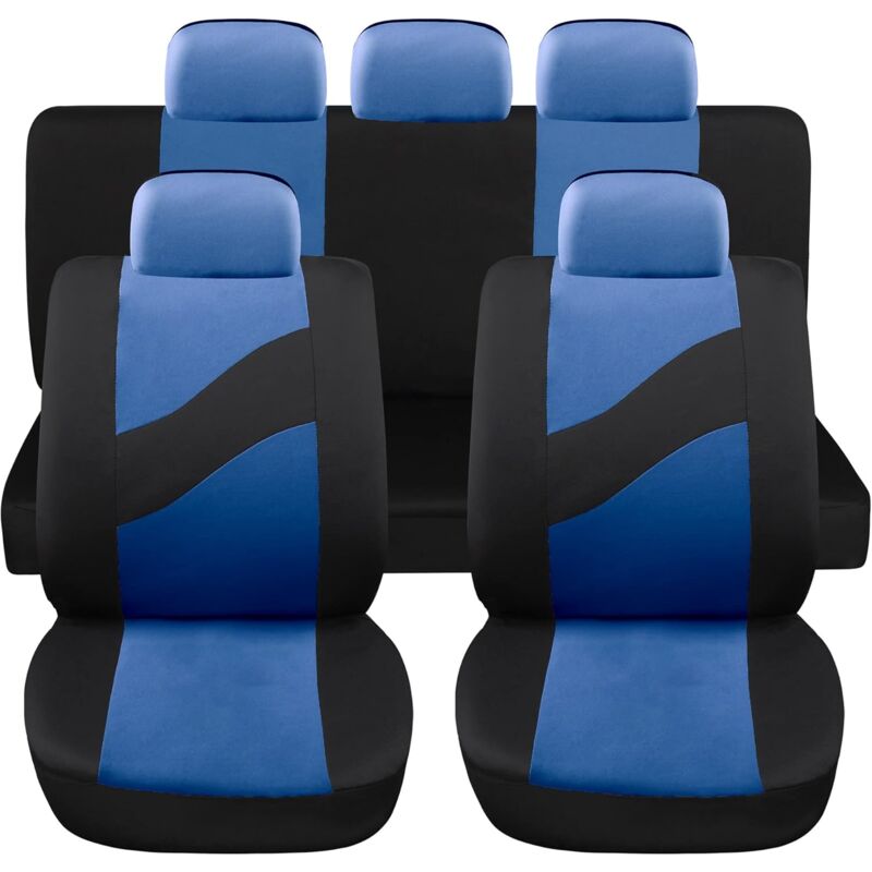 foto del prodotto lupex shop coprisedili auto universali modello ls08, set anteriori e posteriori, no suv, colore blu