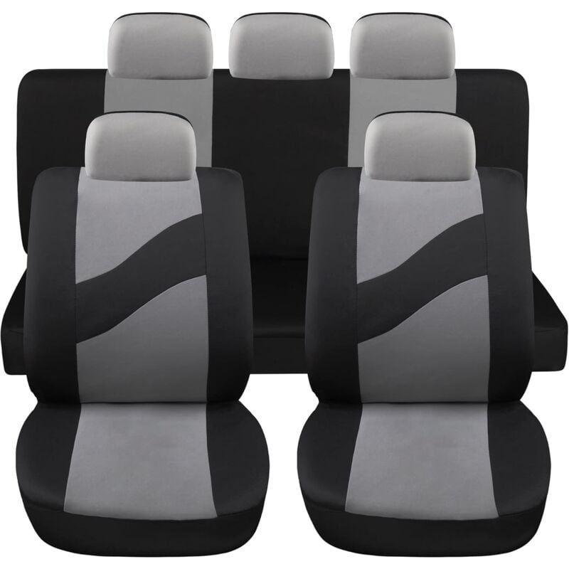 foto del prodotto lupex shop coprisedili auto universali modello ls08, set anteriori e posteriori, no suv, colore grigio