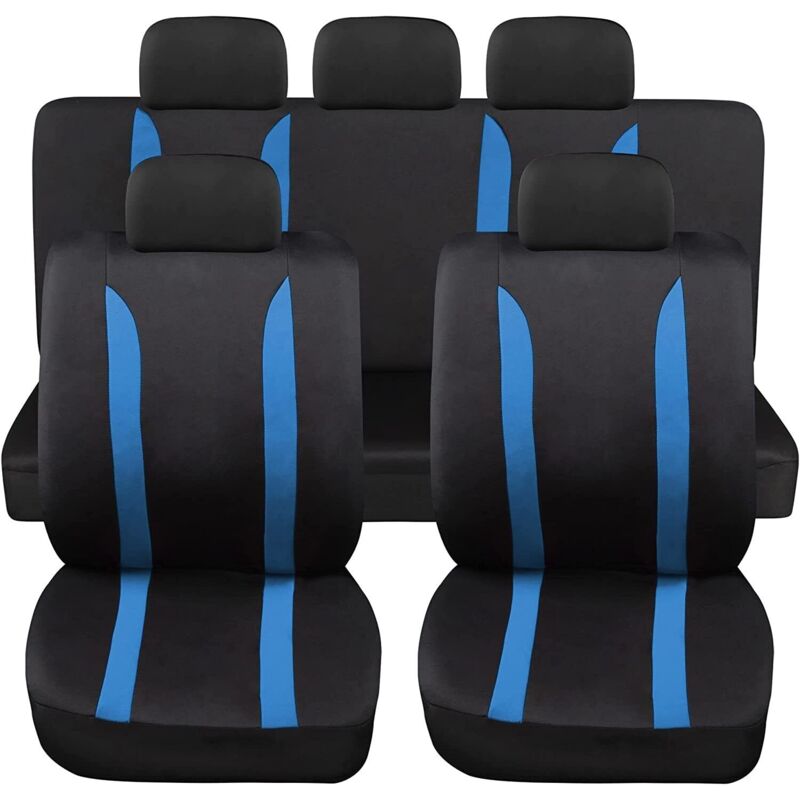 foto del prodotto lupex shop coprisedili auto universali modello ls09, set anteriori e posteriori, no suv, colore blu