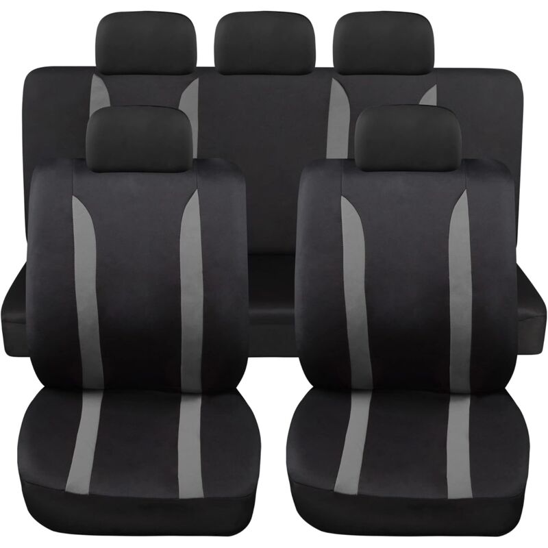 foto del prodotto lupex shop coprisedili auto universali modello ls09, set anteriori e posteriori, no suv, colore grigio