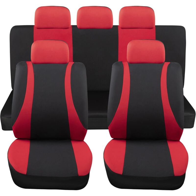 foto del prodotto lupex shop coprisedili auto universali modello ls10, set anteriori e posteriori, no suv, colore rosso
