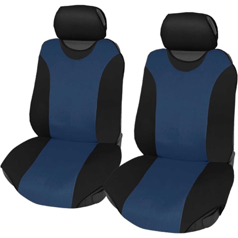 foto del prodotto lupex shop coprisedili coppia anteriore per auto, universali adattabili, tessuto poliestere, no suv mod. r1 colore blu