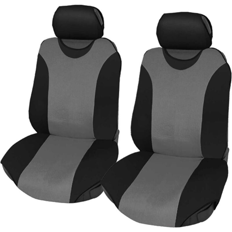 foto del prodotto lupex shop coprisedili coppia anteriore per auto, universali adattabili, tessuto poliestere, no suv mod. r1 colore grigio