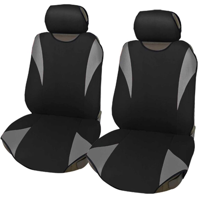 foto del prodotto lupex shop coprisedili coppia anteriore per auto, universali adattabili, tessuto poliestere, no suv mod. r2 colore grigio
