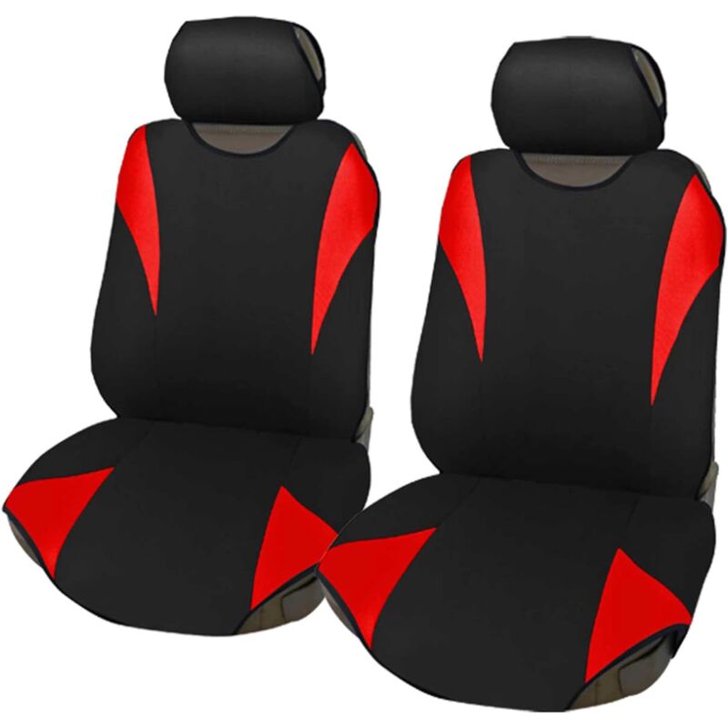 foto del prodotto lupex shop coprisedili coppia anteriore per auto, universali adattabili, tessuto poliestere, no suv mod. r2 colore rosso