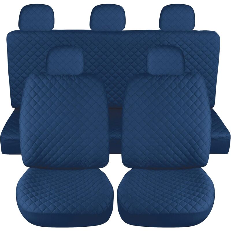 foto del prodotto lupex shop coprisedili per auto universali mod. a21, tessuto poliestere trapuntato, anteriore e posteriore, colore blu scuro