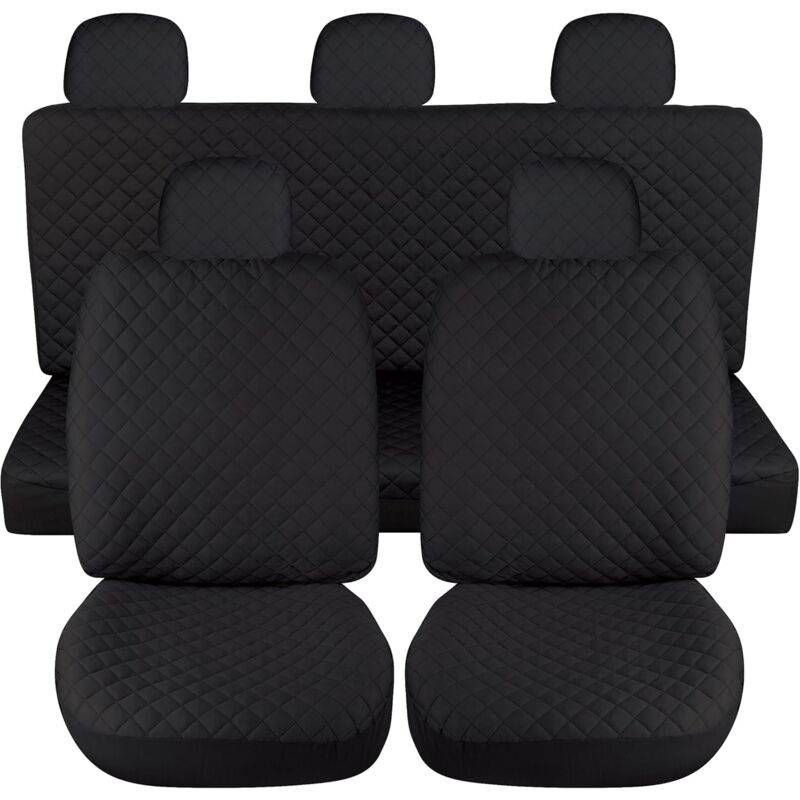 foto del prodotto lupex shop coprisedili per auto universali mod. a21, tessuto poliestere trapuntato, anteriore e posteriore, colore nero