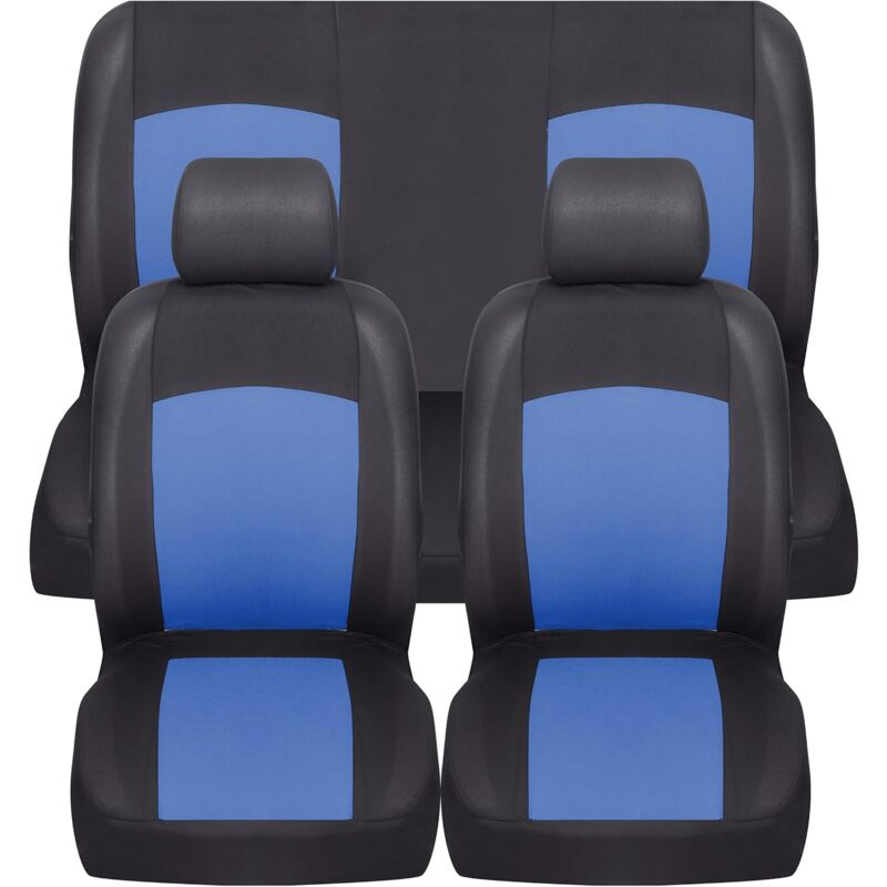 foto del prodotto lupex shop coprisedili universali morbidi per auto, anteriori e posteriori, mod. soft, tessuto poliestere, colore blu royal