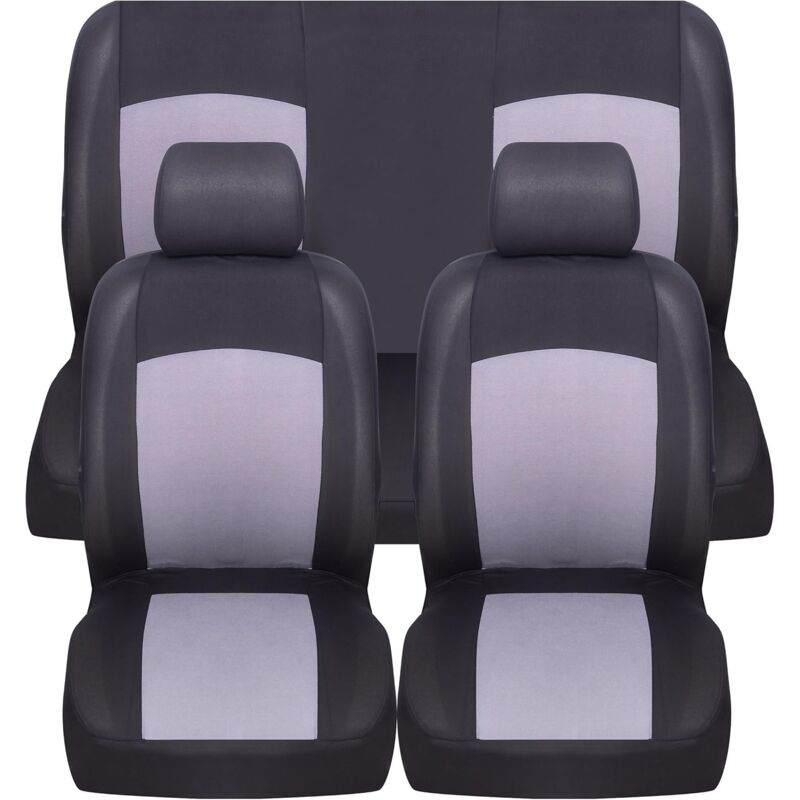 foto del prodotto lupex shop coprisedili universali morbidi per auto, anteriori e posteriori, mod. soft, tessuto poliestere, colore grigio