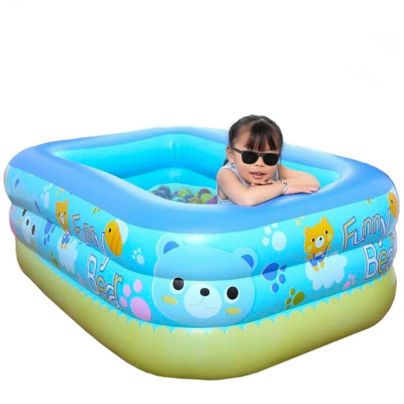 foto del prodotto lupex shop gonfiabile piscina vasca rettangolare, 3 anelli, da giardino outdoor indoor, dimensioni 210x150x60cm