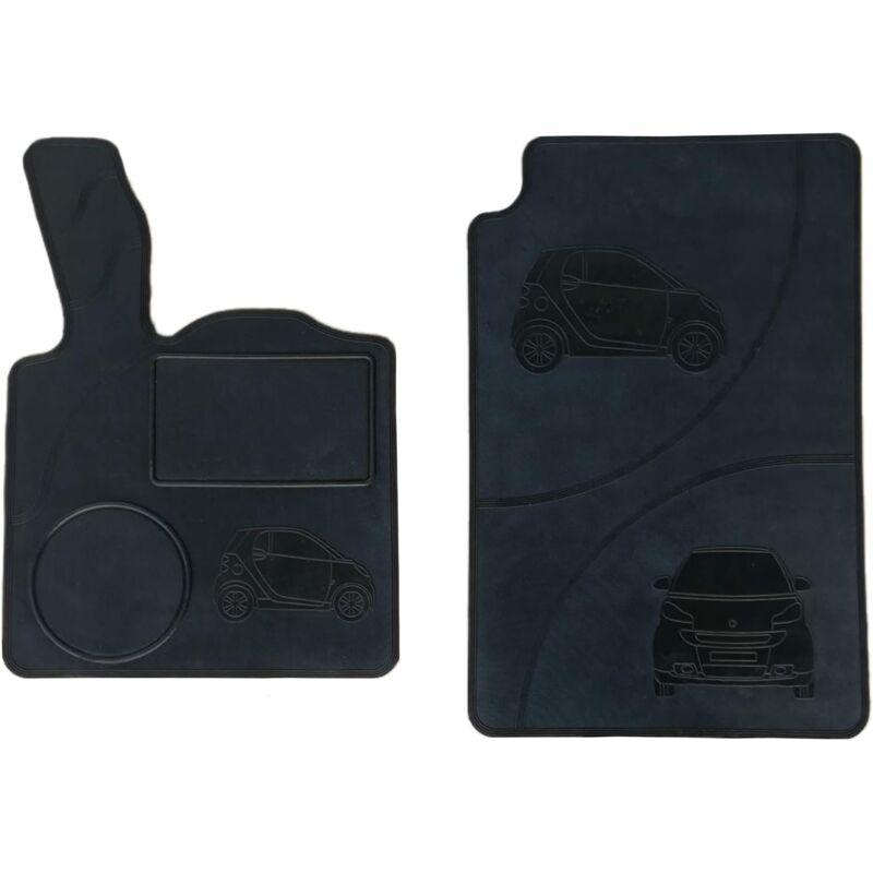 foto del prodotto lupex shop set da 2 tappetini in gomma sagomati per auto compatibili smart prima serie w450 compatibile smart 1a serie 